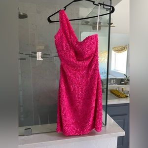 Sherri Hill Pink Sequin Dress
